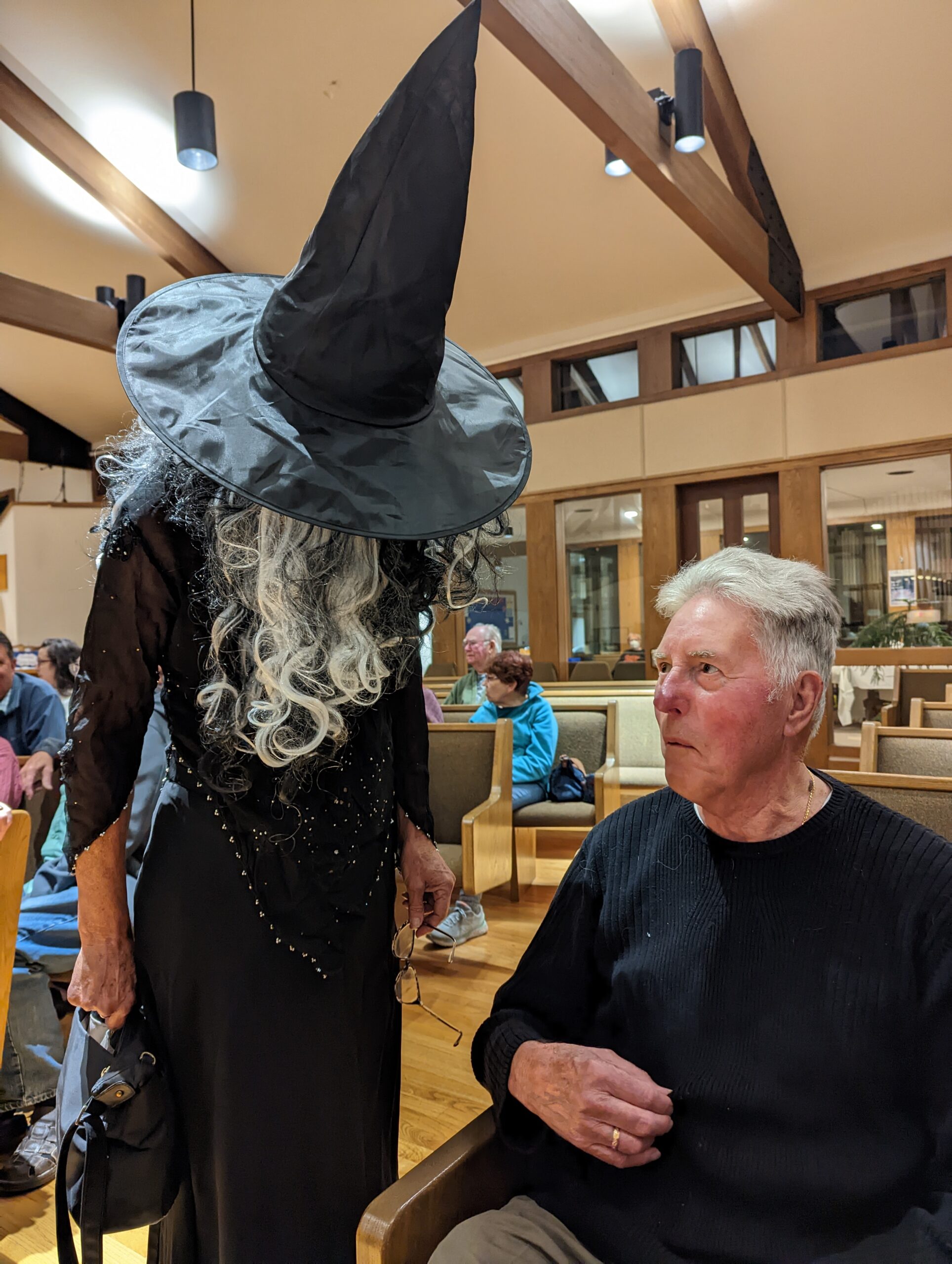 David Dahl conversing with witch
