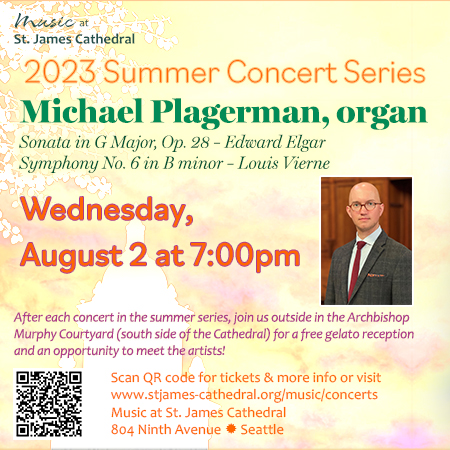 Summer Concert Series: Michael Plagerman, organ – Elgar & Vierne