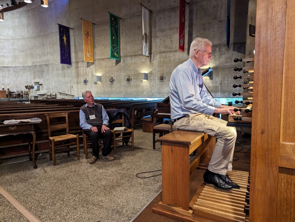 Man playing the organ