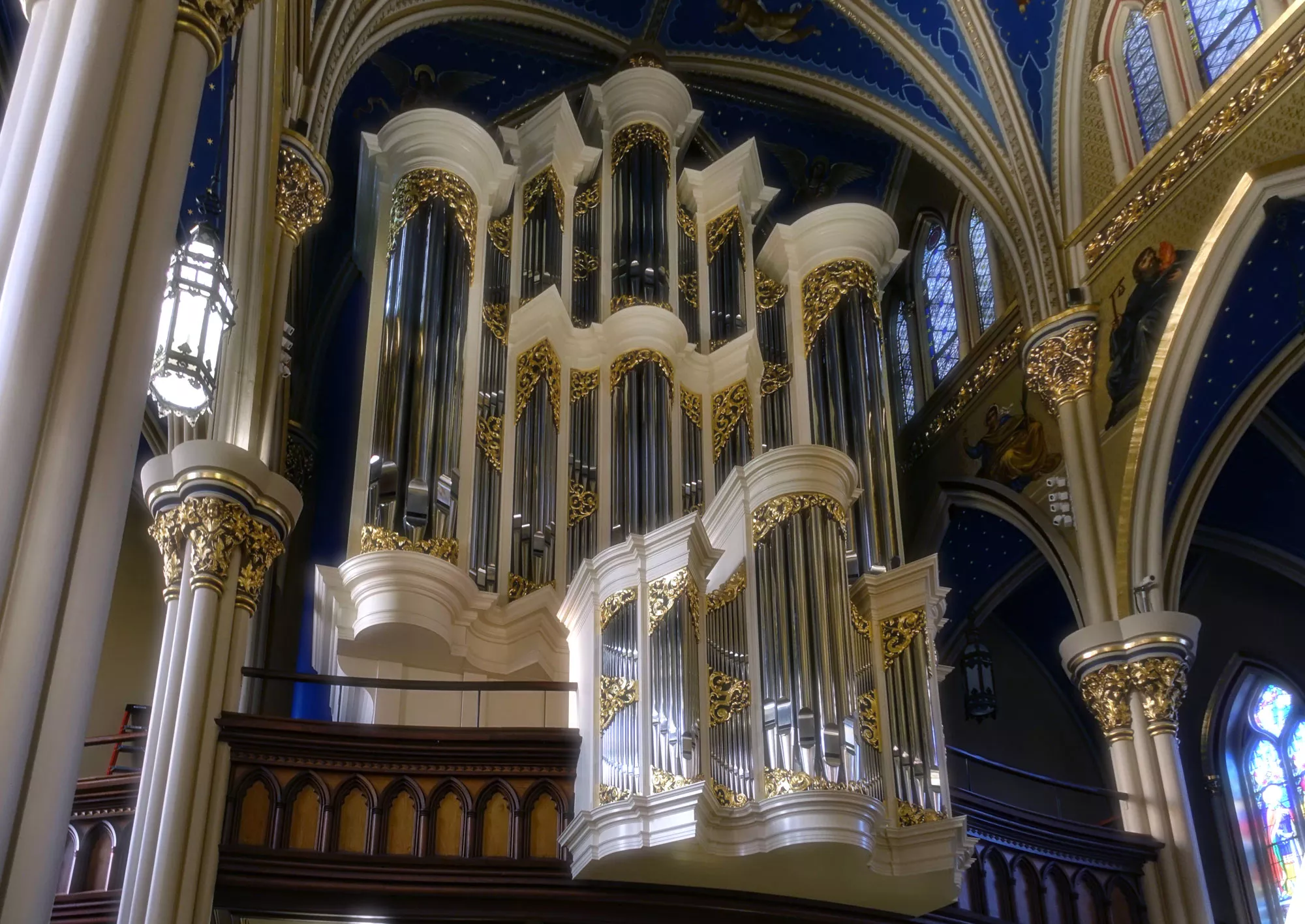 Large baroque organ in cathedral